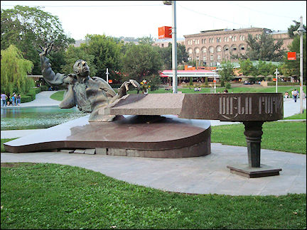 Armenia - Statue of the composer Babajanian at the Opera in Yerevan