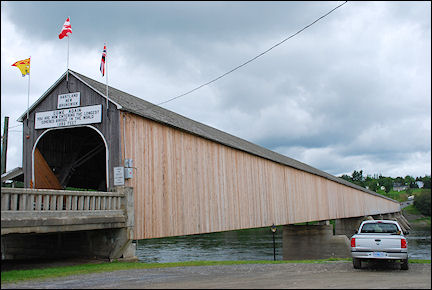 Canada, New Brunswick - Wooden bridge at Hartland