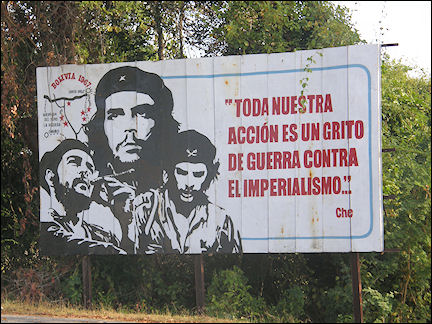 Cuba - Anti-imperialist billboards on the road side