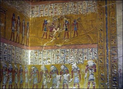 Egypt - Mural in pyramid Ramses II