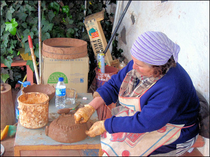 La Gomera, Canary Islands - El Cercado, potter at work