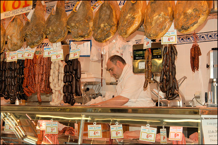 Spain, Valencia - Butcher in Mercado Central