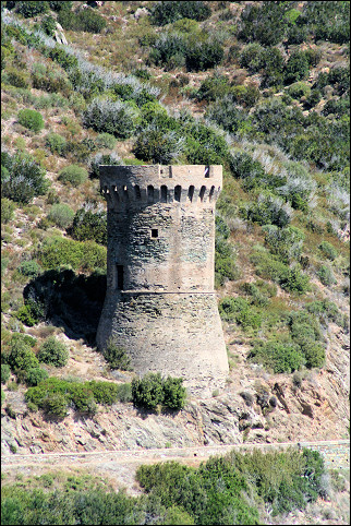 France, Corsica - Genovese lighthouse along the coast