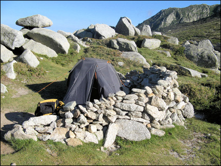 France, Corsica - Sheltered camping site near the Prati cabin