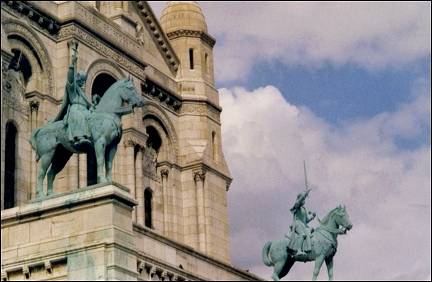 France, Paris - Statues in front of the Sacré Cœur