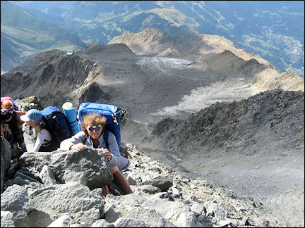France, Haute-Savoie, Rhône-Alpes - Climbing to Refuge de l'Aiguille du Goûter