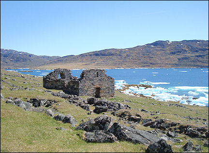 Greenland - Ruins of church, Hvalsø