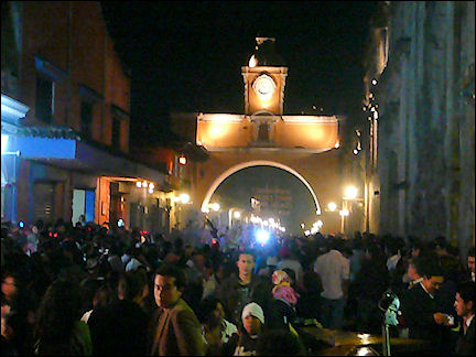 Guatemala - Antigua, Arco de Santa Catalina on New Year's Eve