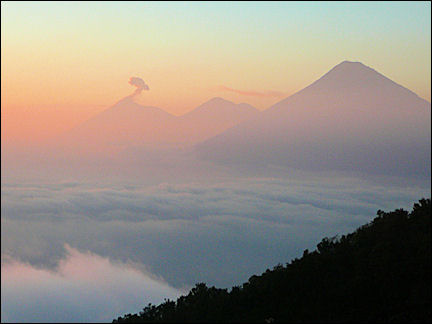 Guatemala - Sunset seen from Pacaya volcano