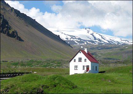 Iceland - Arnastapi, Snaefellsjokull in the background