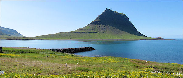 Iceland - Kirkjufell seen from Grundarfjordur
