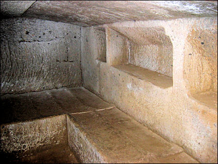 Italy, Rome - Cerveteri, Etruscan tomb