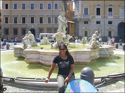 Italy, Rome - Fontana dei Quattro Fiumi on Piazza Navona