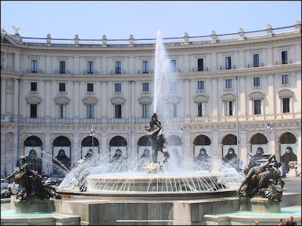 Italy, Rome - Fontana della Naiadi on Piazza della Repubblica