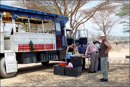 Kenya - Preparing food near the truck