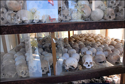 Cambodia - Phnom Penh, skulls in the Killing Fields Museum