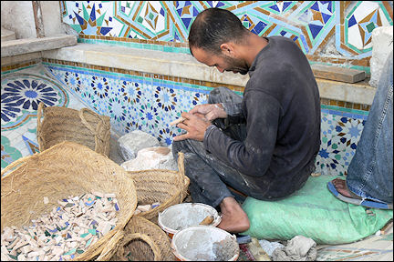 Morocco - Casablanca, mozaics artisan in Hassan II mosque