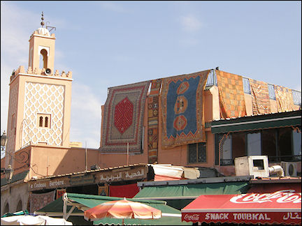 Morocco, Marrakech - Carpets on Jemaa el-Fna