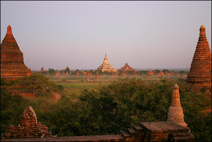 Myanmar, Bagan - Paya in the evening light