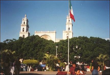 Mexico - Cathedral on Plaza Mayor, Mérida