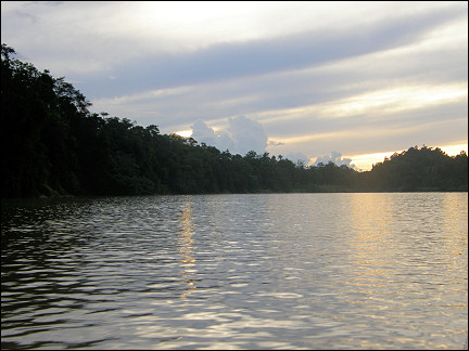 Malaysia, Borneo, Sabah - Dusk on the Sungai Kinabatangan