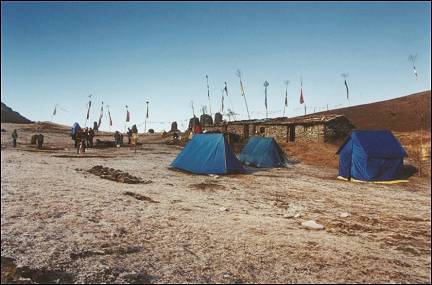 Nepal, Ganesh Himal Trek - Tents on the Pangsang Bhanjyang