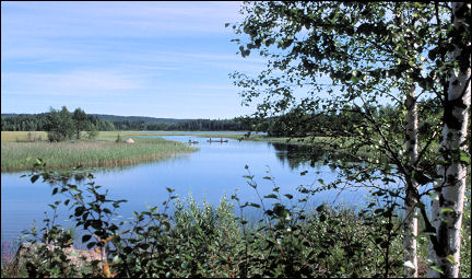 Sweden - Canoes on lake