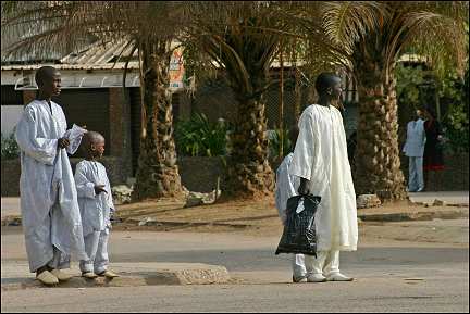 Senegal - Ziguinchor Tabaski, kids dressed their Tabaski best