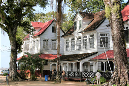 Suriname - Paramaribo, officers' quarters opposite Fort Zeelandia