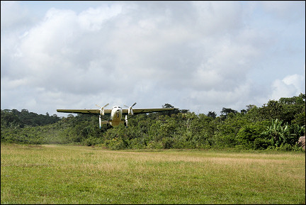 Suriname - Botopasi, plane departs in the jungle