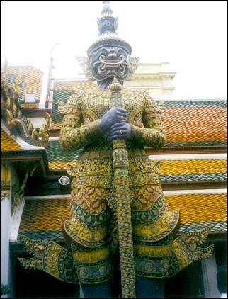 Thailand - Bangkok, a guard in front of the Royal Palace