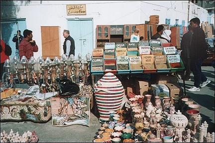 Tunisia - Merchandise in the market of Douz