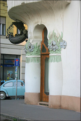 Hungary - Szeged, detail Art Nouveau building