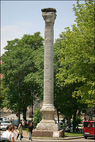 Turkey - Ankara, Column of Julianus with stork nest