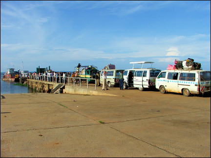 Uganda - Buggala Island, line for the ferry across Lake Victoria