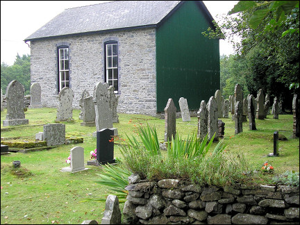 United Kingdom, Wales - Cemetary and chapel near Llanwrthwl